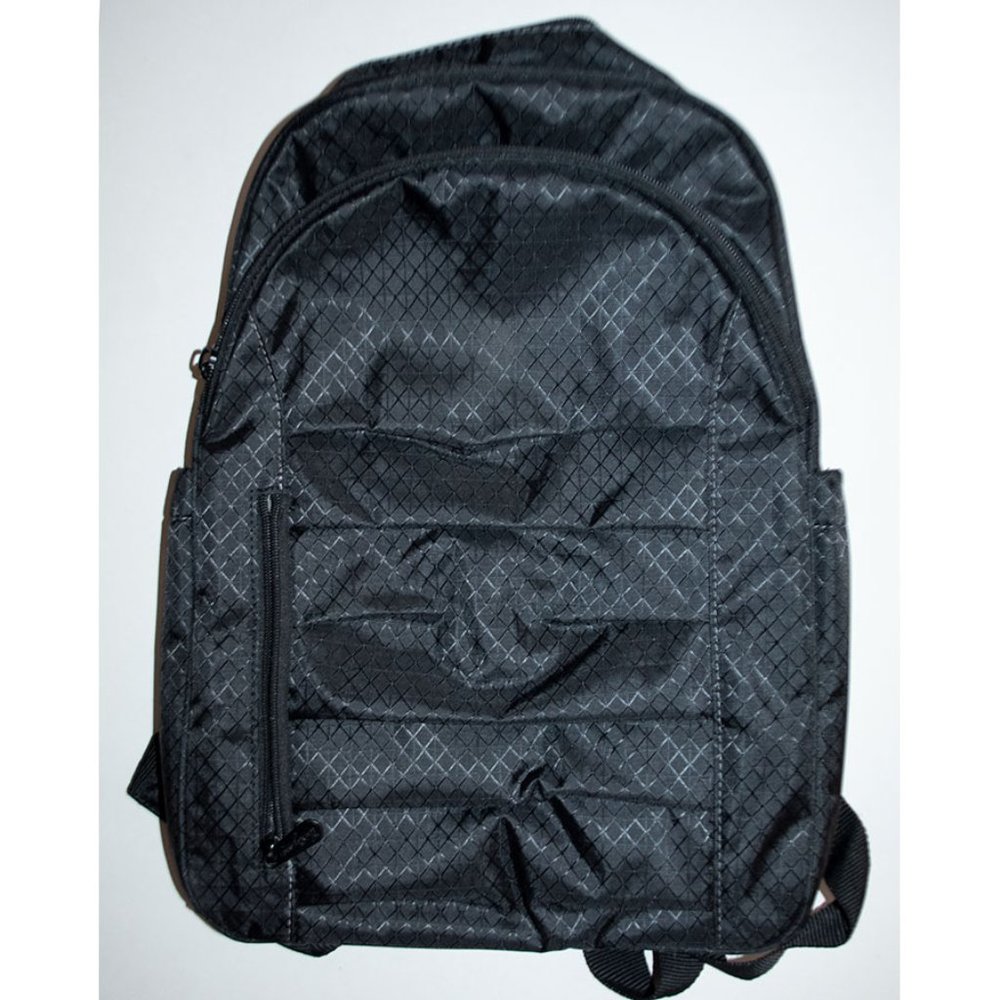 Thirty-One Hostess Exclusive Her Deluxe Backpack Black Pleated New